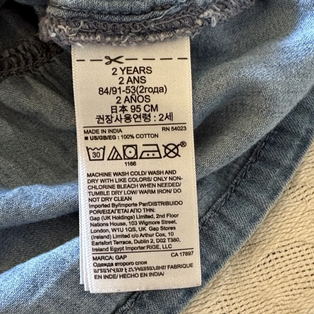GAP Classic Blue Denim Shirt Dress Gently Loved 2T